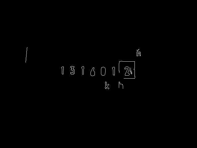 The filtered contours contain all digits of the counter and still some disturbances