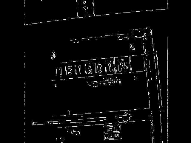 The Canny algorithm detects edges